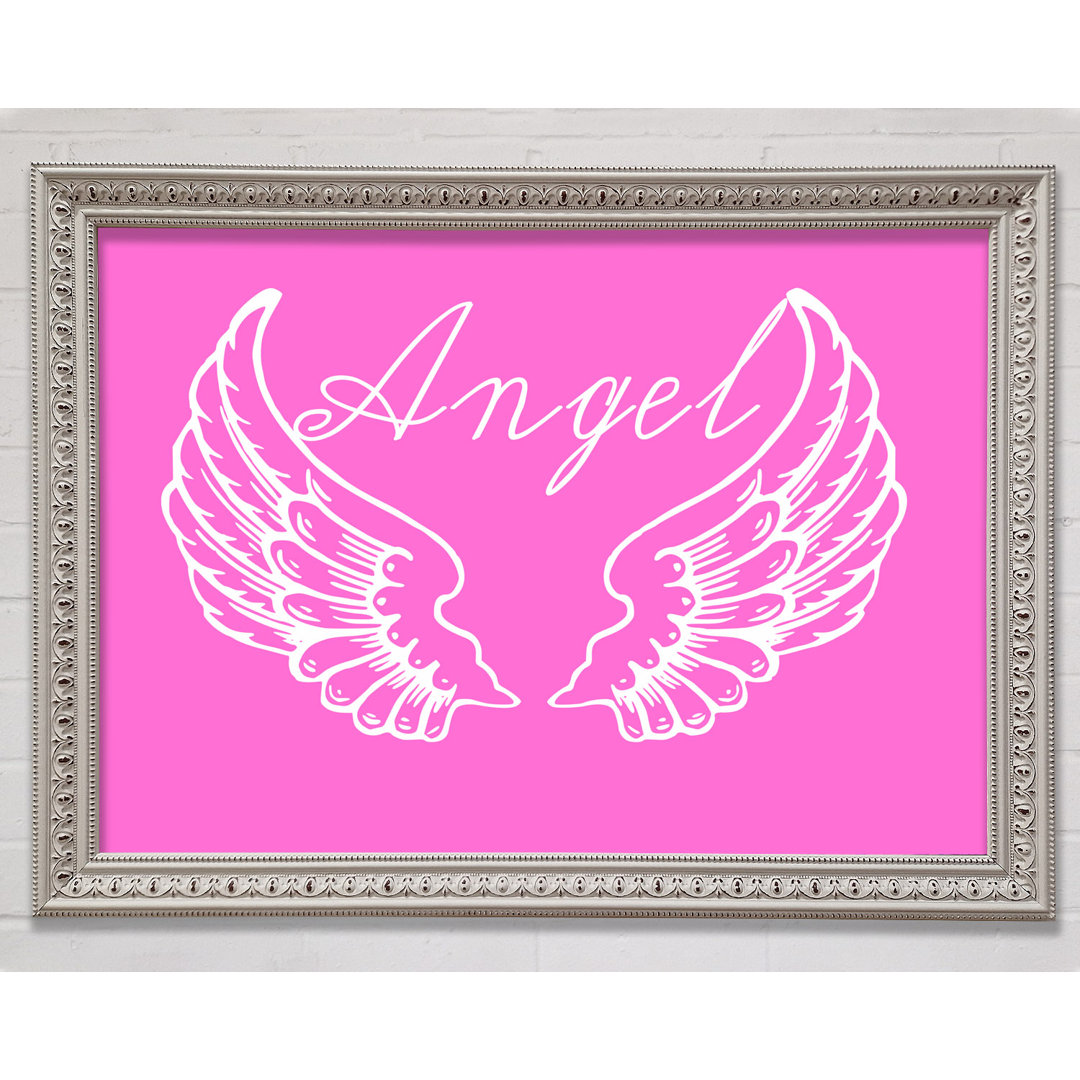 Angel Wings 4 Vivid Pink Gerahmter Druck