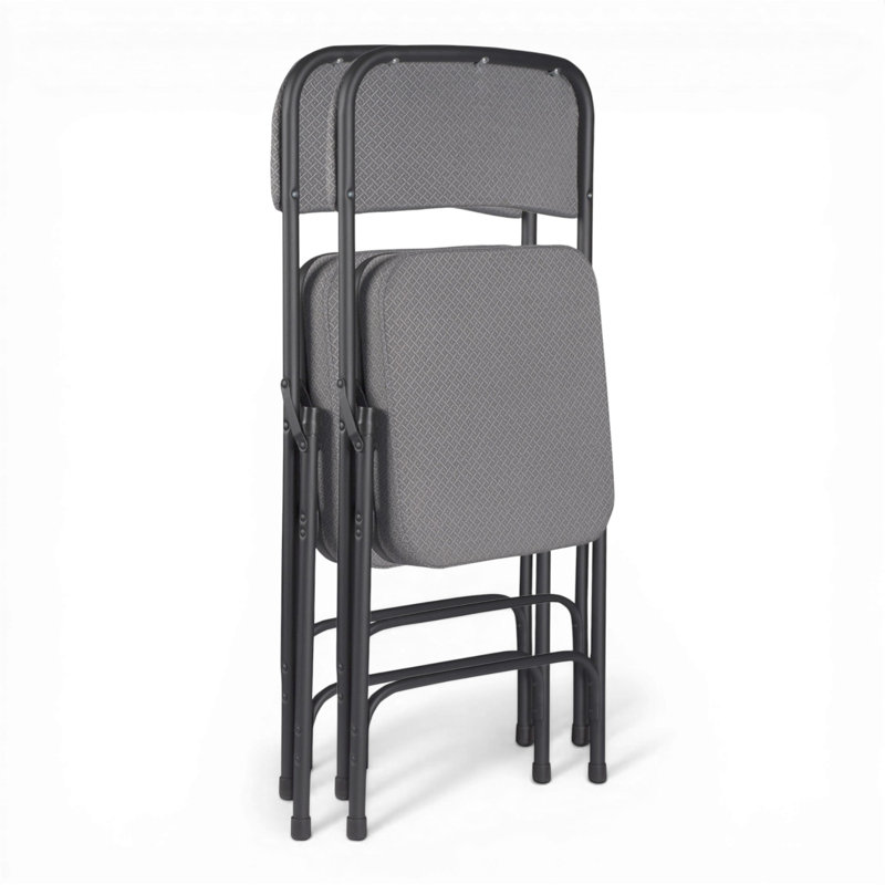 Chaise pliante rembourrée Bernadine, Gris / noir
