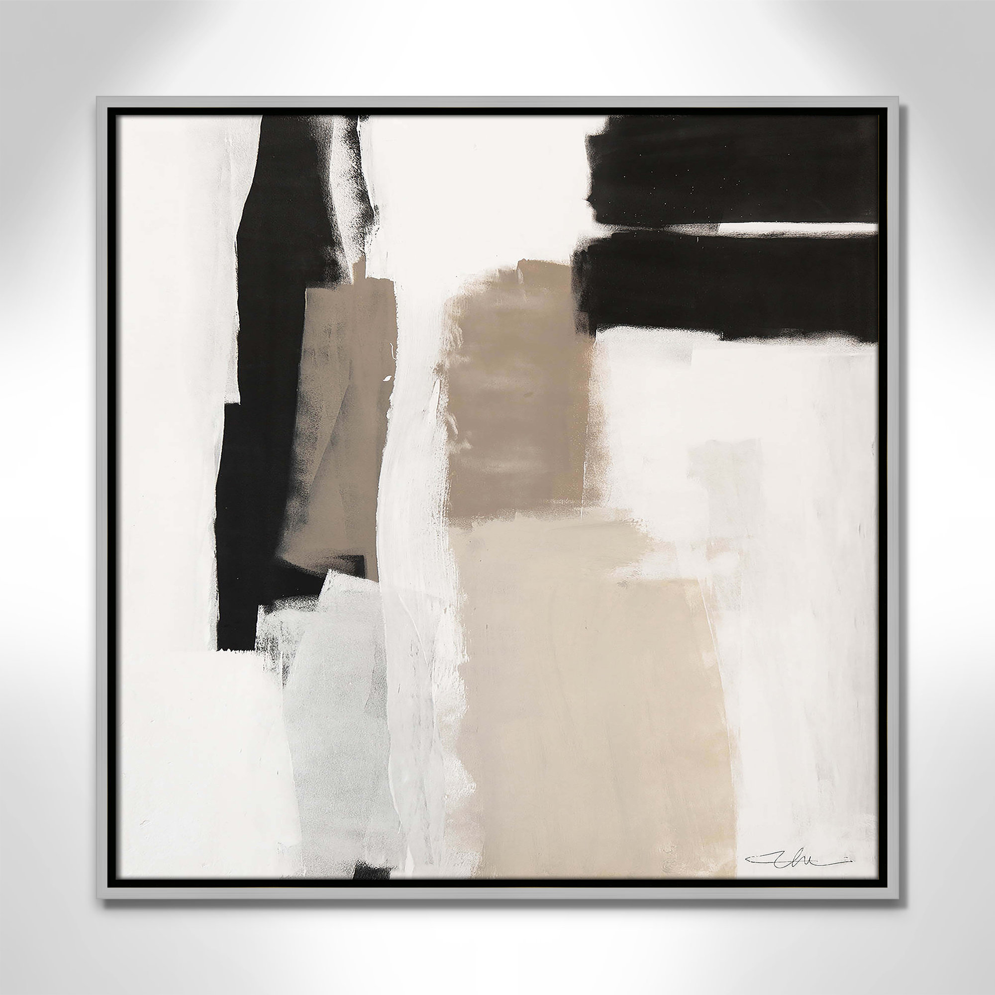 Earth Scapes II-A Print by Casa Fine Arts, Silver Floater Framed, 25.5" H x 25.5" W x 2" D