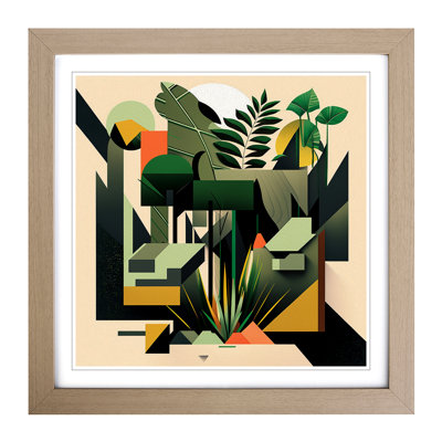 Jungle Suprematism 1 Piece Single Picture Frame Wall Art
