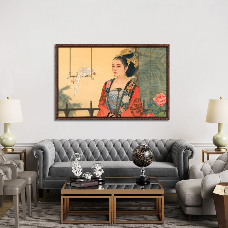 Beauty From Afar - Painting on Canvas, 152.5 cm H x 101.5 cm W, Classic Brown Wood Framed
