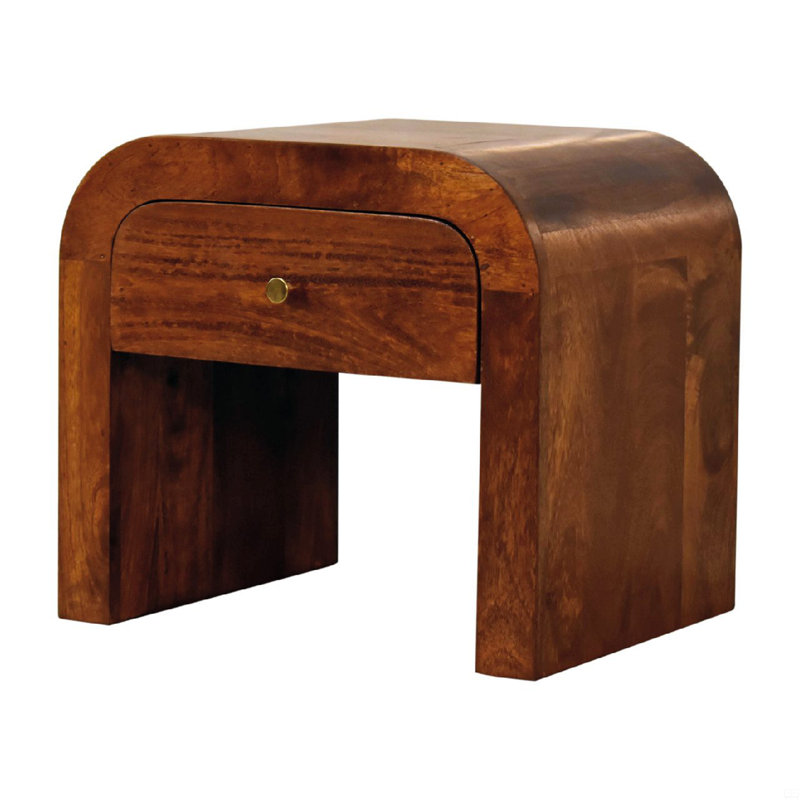 Table de chevet avec rangement, Châtaigne