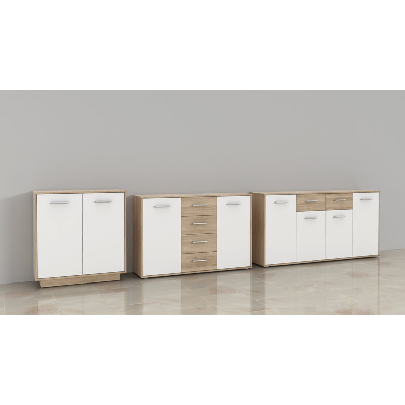 Ilbert 162.3cm Sideboard, White/Sonoma Oak