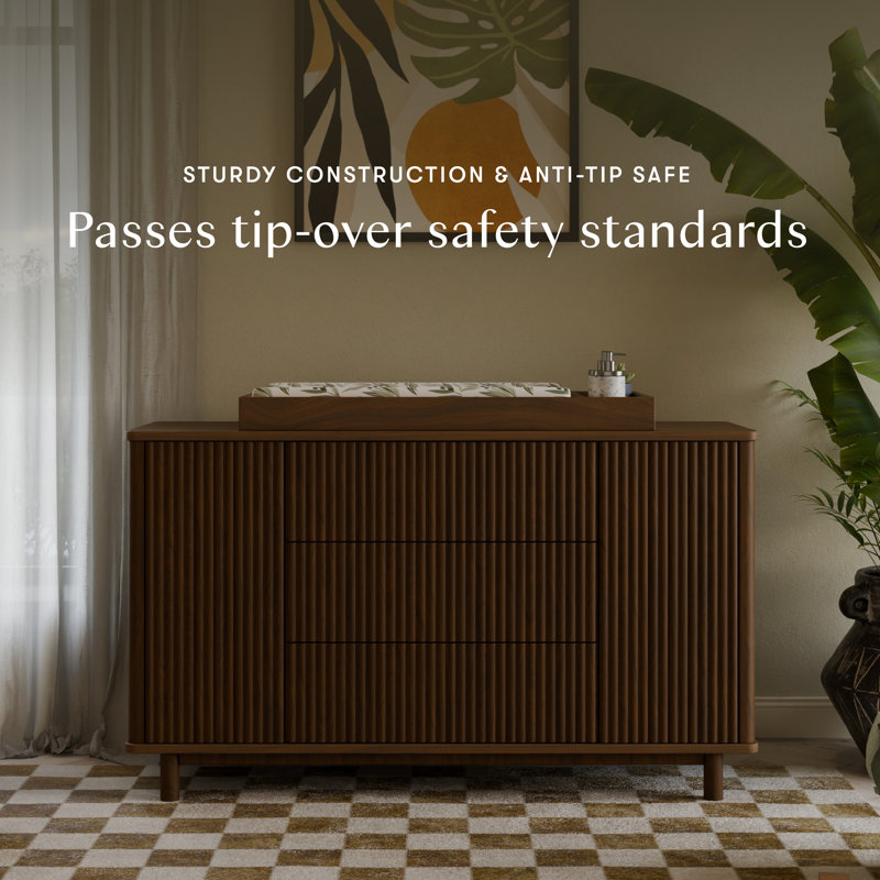 Pogo Tambour Assembled Dresser, Natural Walnut