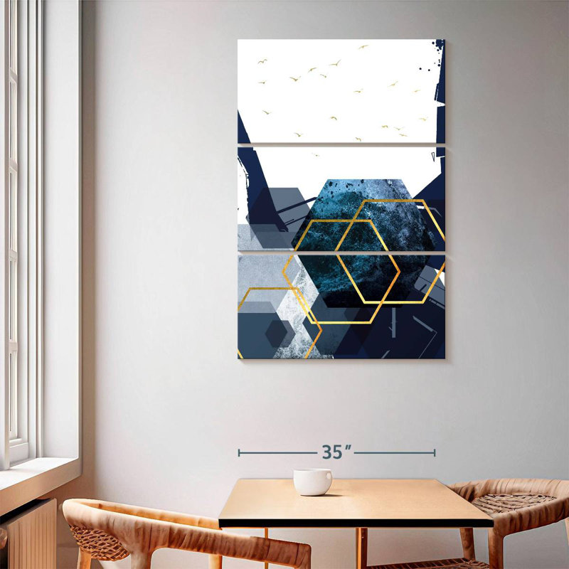 Avery hexagonal paysage doré II, H 65 po x l 42 po