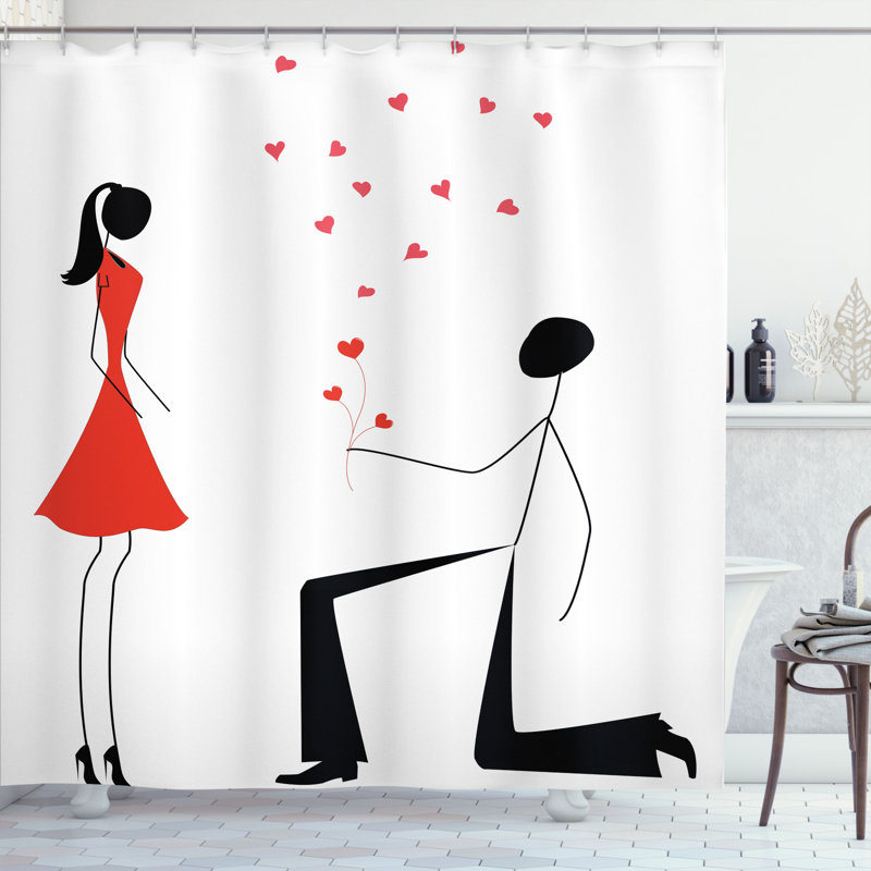 Ensemble de rideau de douche avec crochets d’engagement, H 69 po x l 105 po