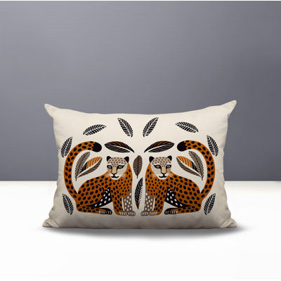 Ayra Leopard Reversible Indoor/Outdoor Lumbar Pillow