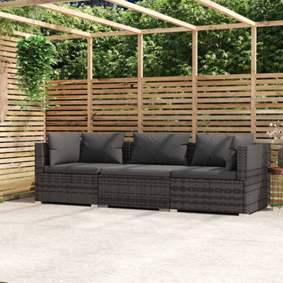 27.6" Wide Square Patio Sofa with Cushions