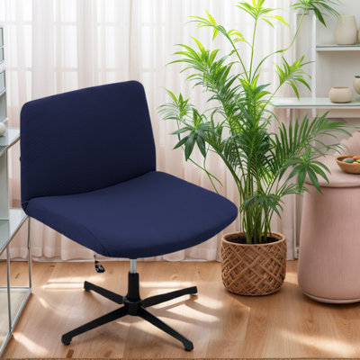 Housse de chaise de bureau extensible sans accoudoirs; housse de chaise extensible amovible; protecteur de chaise à dossier moyen