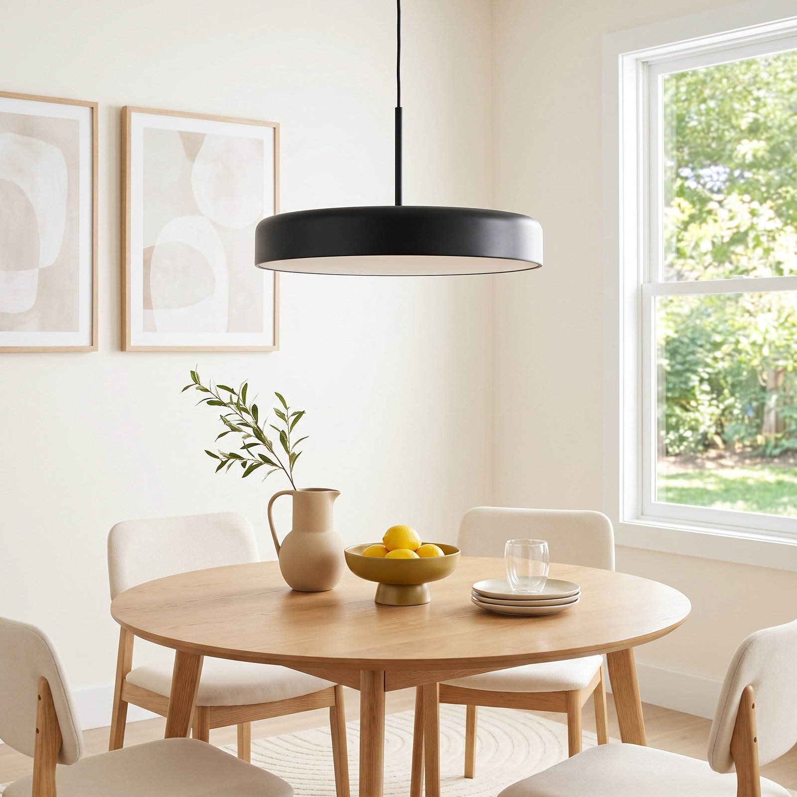 Bobber Single Light Pendant, Matte Black, 11" H x 20" W x 20" D
