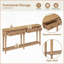 Table basse vintage en bois de pin avec 4 tiroirs Tablette ouverte - Facile à nettoyer, peu encombrante pour le vestibule du salon-1903609945