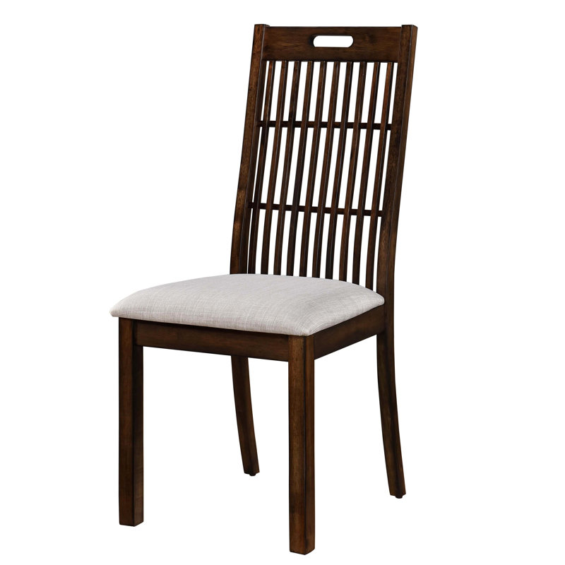Chaises de salle à manger rustiques, chaises d'appoint de ferme avec dossier à lattes, siège rembourré, assemblage facile