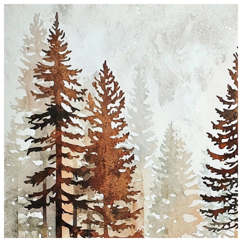 Couvertures illustrÃ©es d'une scÃ¨ne de forÃªt de pins enneigÃ©e, 60in W x 80in H