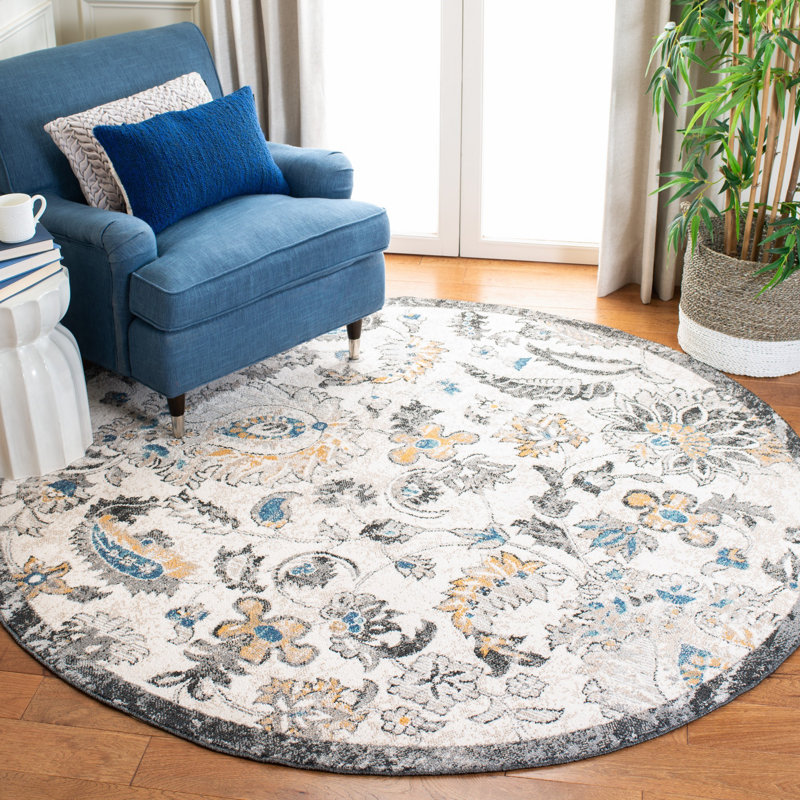 Gateway 700 Performance Floral Rug, Round 6'7"