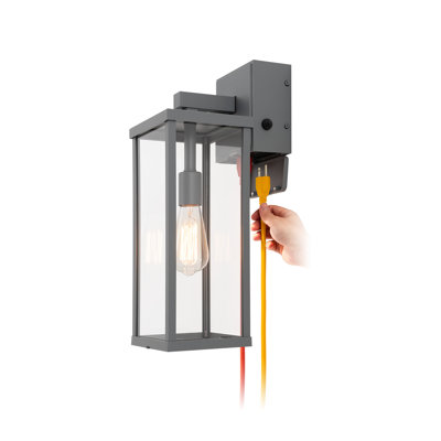 Classic Outdoor Wall Sconce with Built-in GFCI Outlet 1 Light