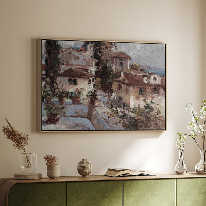 «Vintage Landscape -DCCCL XXVI» sur, H 17 po x l 25 po, Noyer
