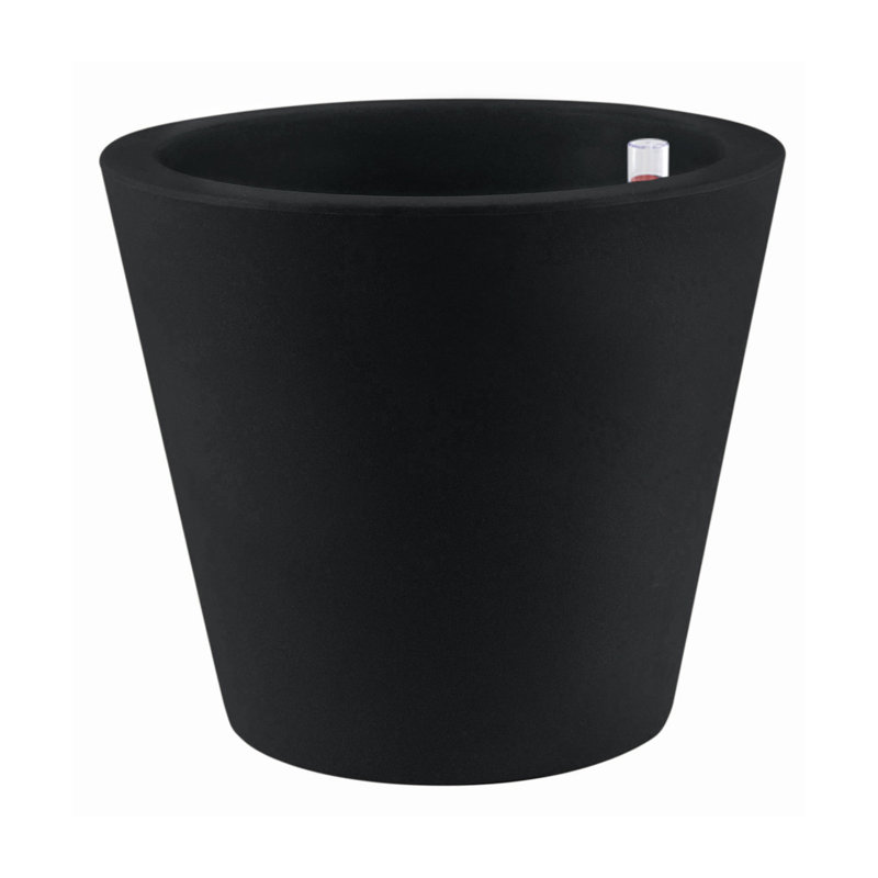 Cono Resin Pot Planter, 20" H x 19.75" W x 19.75" D, Black