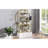 Modern 70.8 Inch Round Bookshelf With Two Drawers, Gold Trim Office Bookcase And White Tone