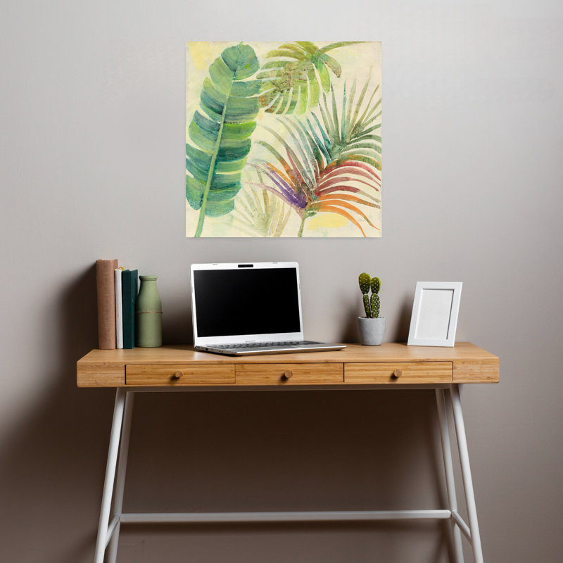 «Tropical Delight I Abstract Palm Tropical Landscape Art», H 18 po x l 18 po