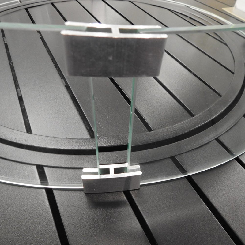 Clear Tempered Glass Round Fire Pit Wind Screen