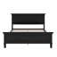 Lit plateforme en bois de style Mid-Century, cadre de lit de style campagnard avec tête de lit et support à lattes de bois, aucun sommier nécessaire, pleine grandeur, noir anthracite-762145541-762145543
