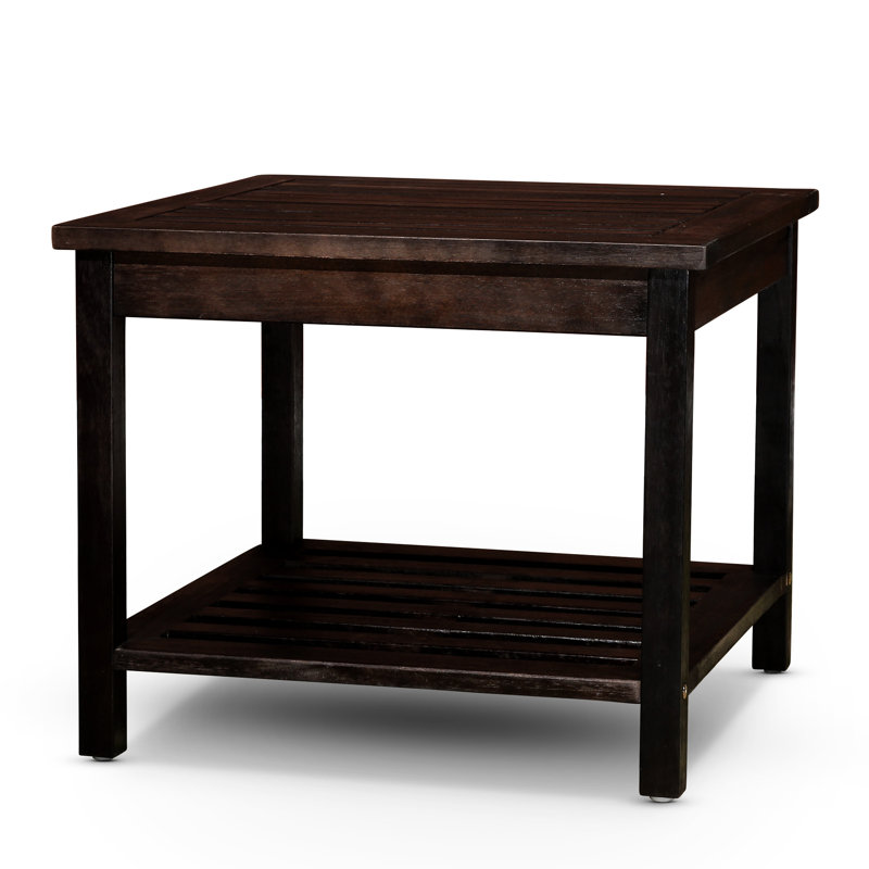 Élégant plateau en eucalyptus à 2 tablettes - pour la table de relaxation extérieure, résistance à la décomposition