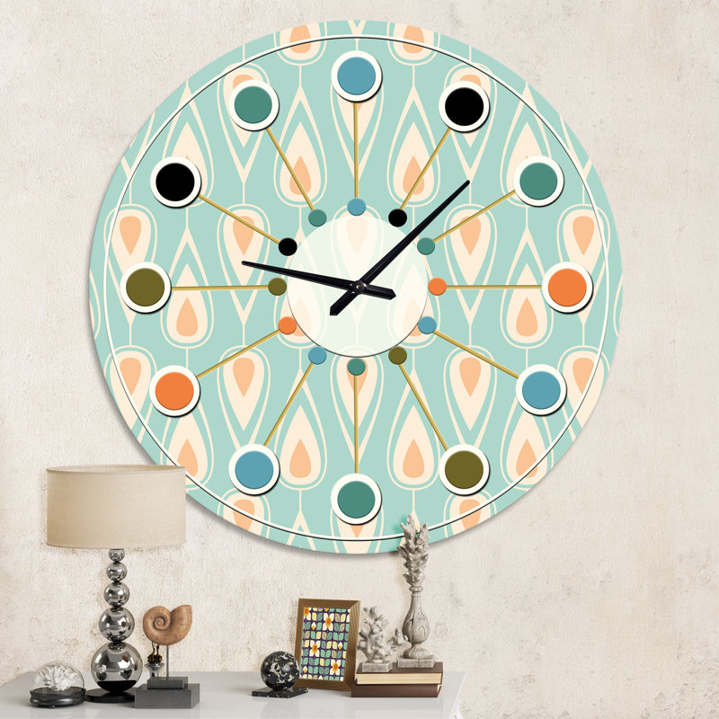Horloge murale rétro Mid-Century, Moyenne