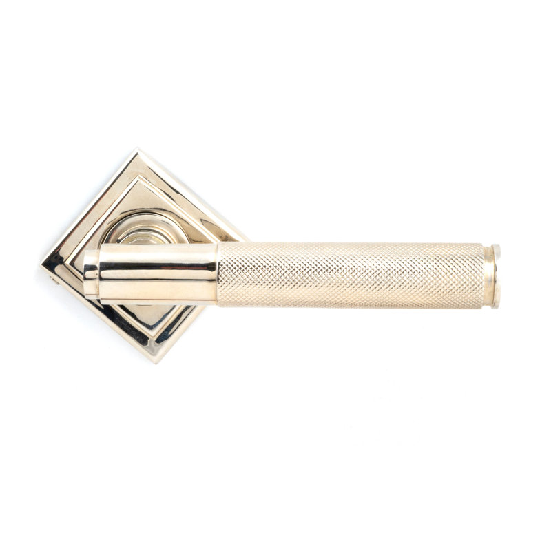 Brompton Latch Right Hand Door Handle, Polished Nickel