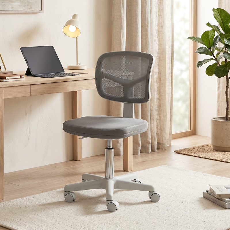 Vinsetto Small Office Chair without Arms Ergonomic Mesh, Dark Grey