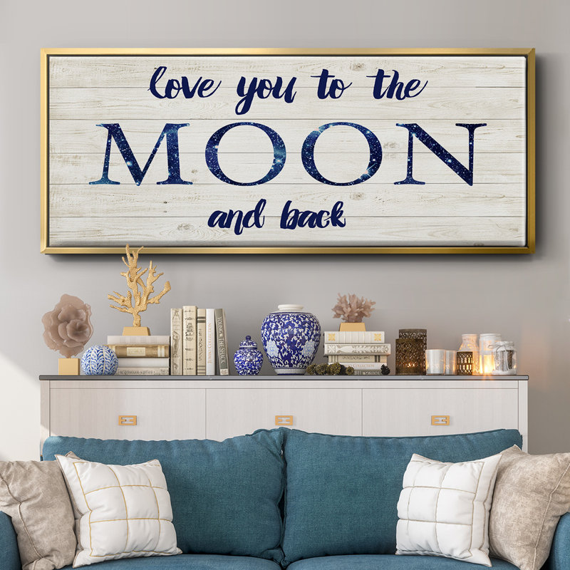 Moon and Back- Framed Canvas, 24" H x 60" W