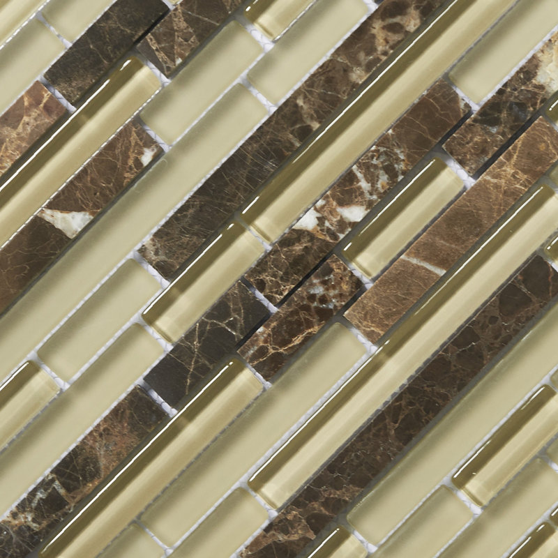 Carreau de mosaïque linéaire de qualité supérieure 1 po x 4 po, Noisette