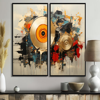 Vinyl Melodies - Large Vinyl Records Wall Art 2-Panels