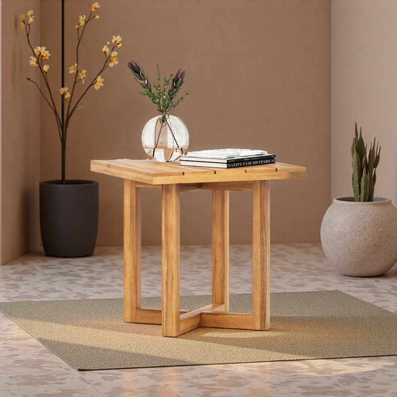 Table d'appoint carrée, Teck