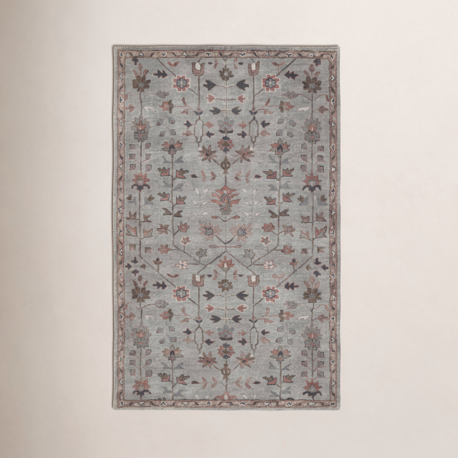 Hand-Tufted Floral Wool Rug, Rectangle 7'9" x 9'9"
