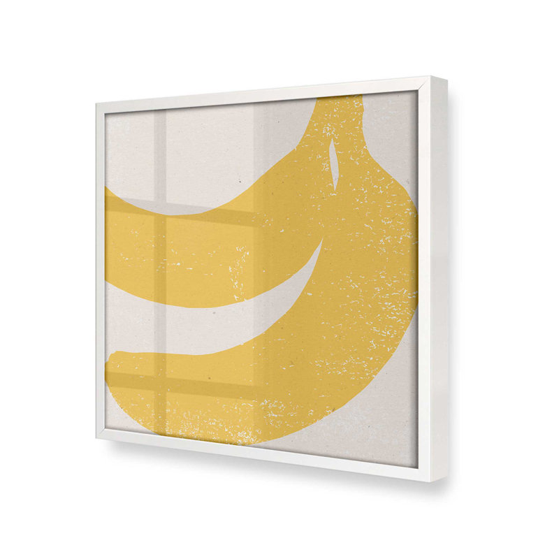 «Essence Of Banana», Cadre opaque blanc, H 21,5 po x l 21,5 po