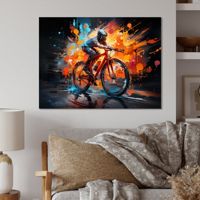 Vélo abstrait, Fusion An - impression sans cadre sur métal