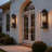 32” Matte Black Outdoor Wall Sconce With Ripple Glass, Hardwired Weatherproof Exterior Light, E26 Porch & Garage Lantern-201860162