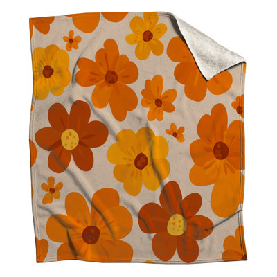 Jeté en molleton Fleurs - Jeté floral pour canapés ou lits