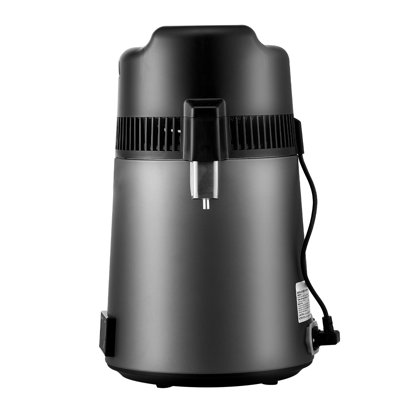 Water Distiller - 1.6 Gallon - 900W - 11.81" W x 11.81" D x 19.69" H - Stainless Steel - 1 Piece - 1.6 Gallon large capacity for family and commercial use
