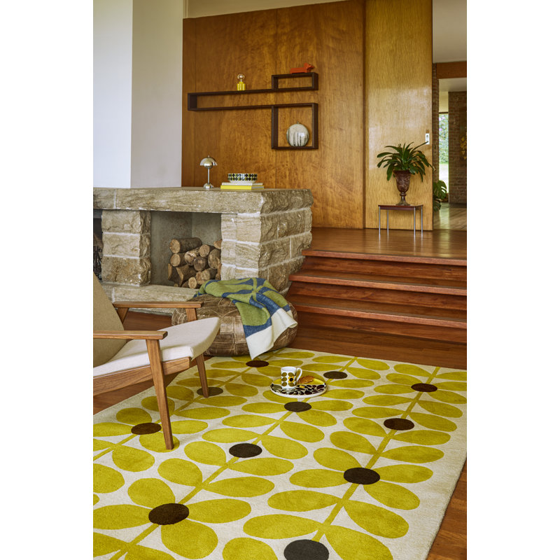Hand Tufted Wool Floral Area Rug, Rectangle 6'7" x 9'2"
