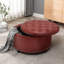 Repose-pieds rond en similicuir Kody-215156233
