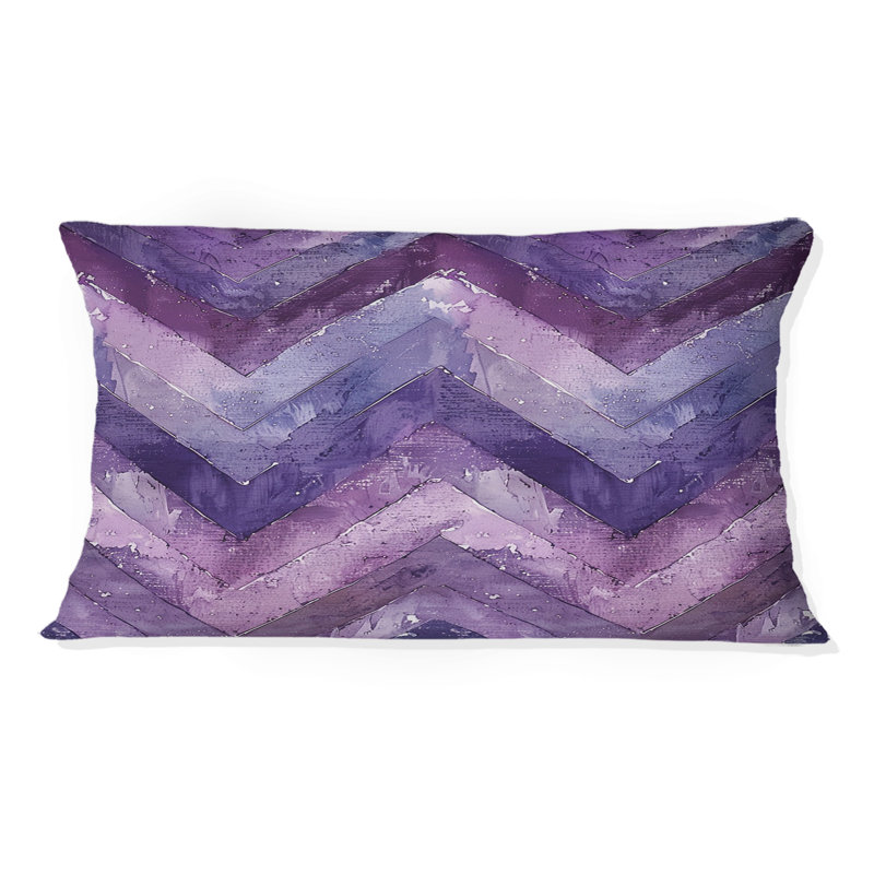 Coussin lombaire mauve Mid-Century Chevron Bliss II