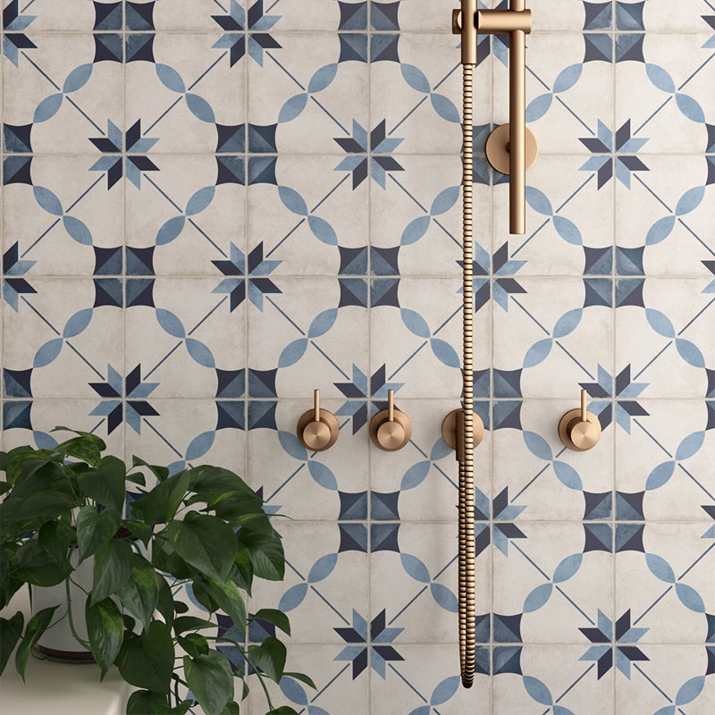 Seville Art 8" x 8" Porcelain Tile, Arcade Blue