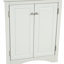 Armoire de salle de bain triangulaire grise - tablettes réglables pour plus de commodité-117049502