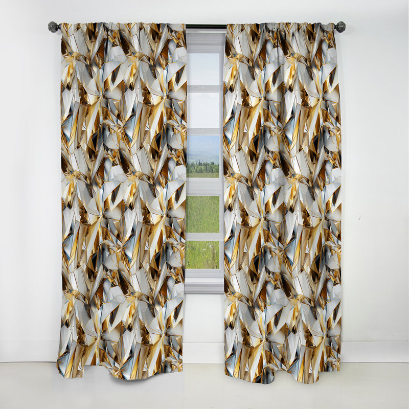 Janice - Abstract Marble Marble Blackout Curtain - 1 Panels, 52" W x 90" L