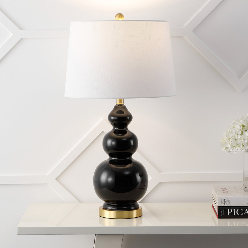 Erbe Ceramic Table Lamp, Black/Gold