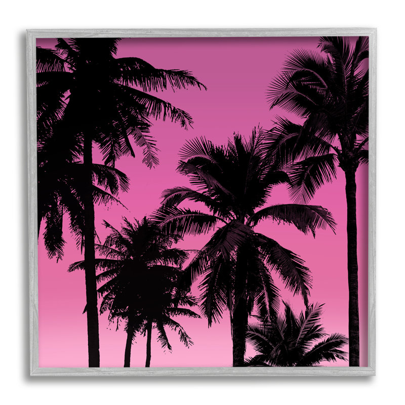 Palmiers roses tropicaux par Mia Jensen, Estampe numérique Farmhouse, H 12 po x l 12 po x P 1,5 po