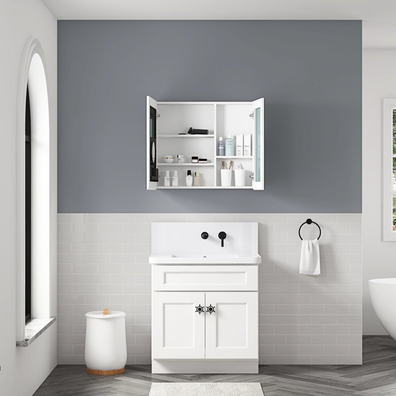 Armoire de salle de bain à miroir murale 30 po