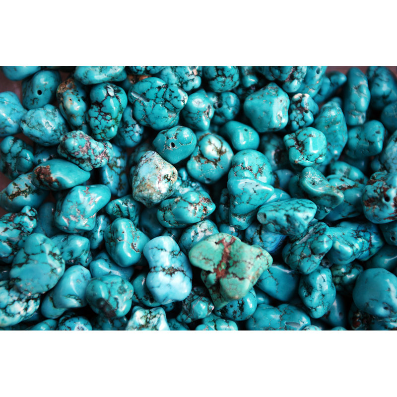 Turquoise Mineral Gemstone by Adomer - Wrapped Canvas Print, 81cm H x 122cm W
