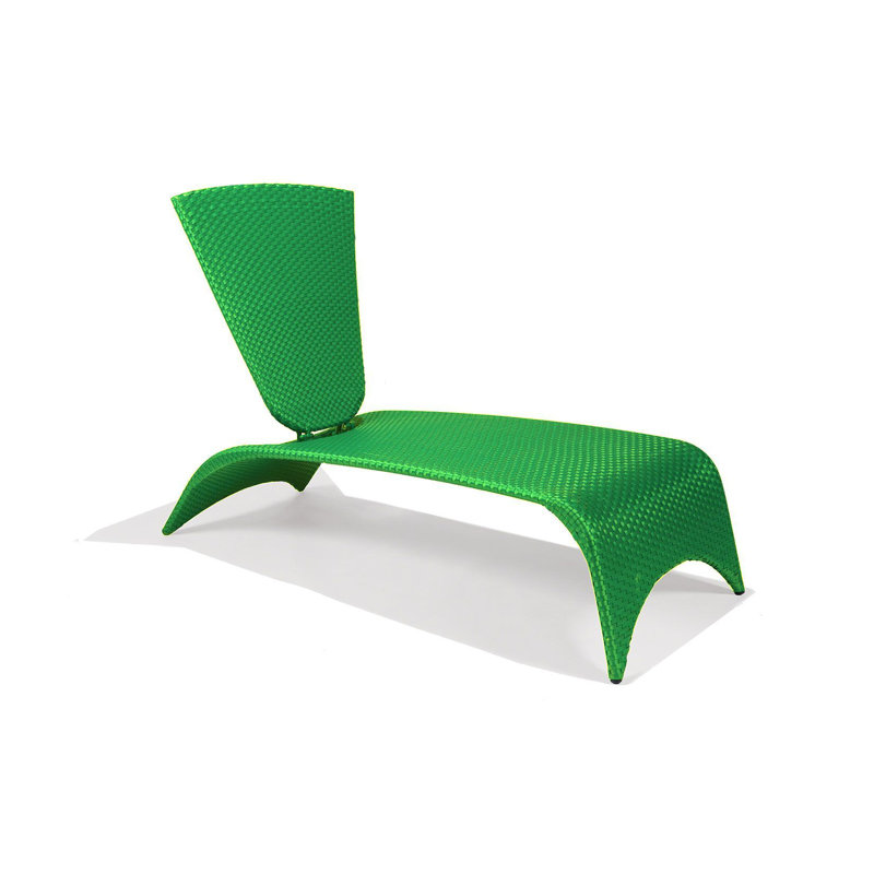 Malibu Nest Chaise Lounge with Folding Back, Lime